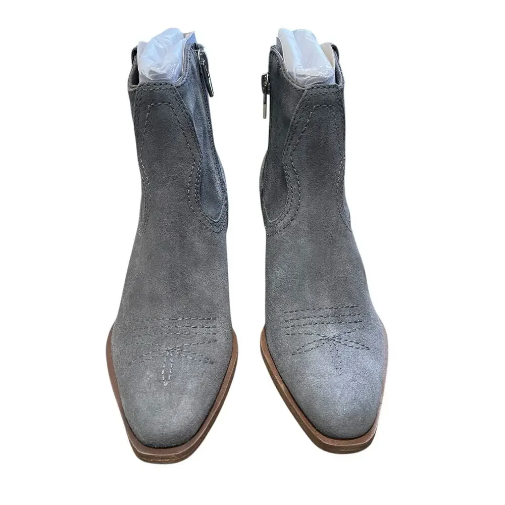 Dolce Vita Womens Silma Grey Gray Suede Mid-Calf Western Bootie Size 5.5 NEW130